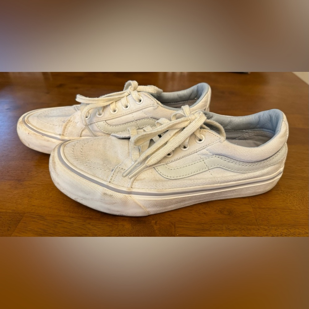 Vans White Low-Top Canvas Sneakers